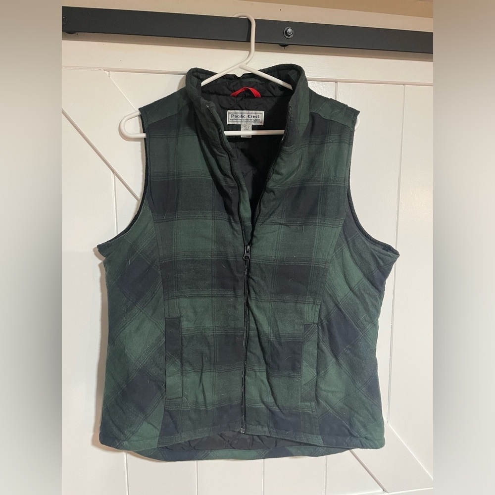 Pacific Crest Green Plaid Vest